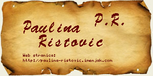 Paulina Ristović vizit kartica